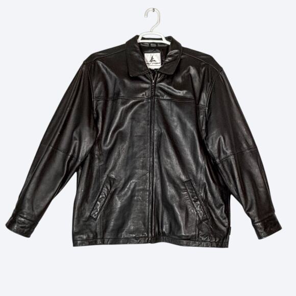 VTG Misty Harbor Leather Jacket Quilted Lining Men's XL Zip Front Pockets - Picture 1 of 9